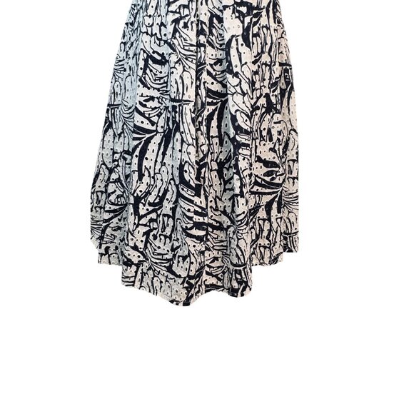 Taylor Size 6 Navy & White Abstract Print Sleeveless Dress - Picture 8 of 16